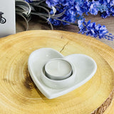 Heart Shaped Tealight Holder - White - Starburst Interiors Limited