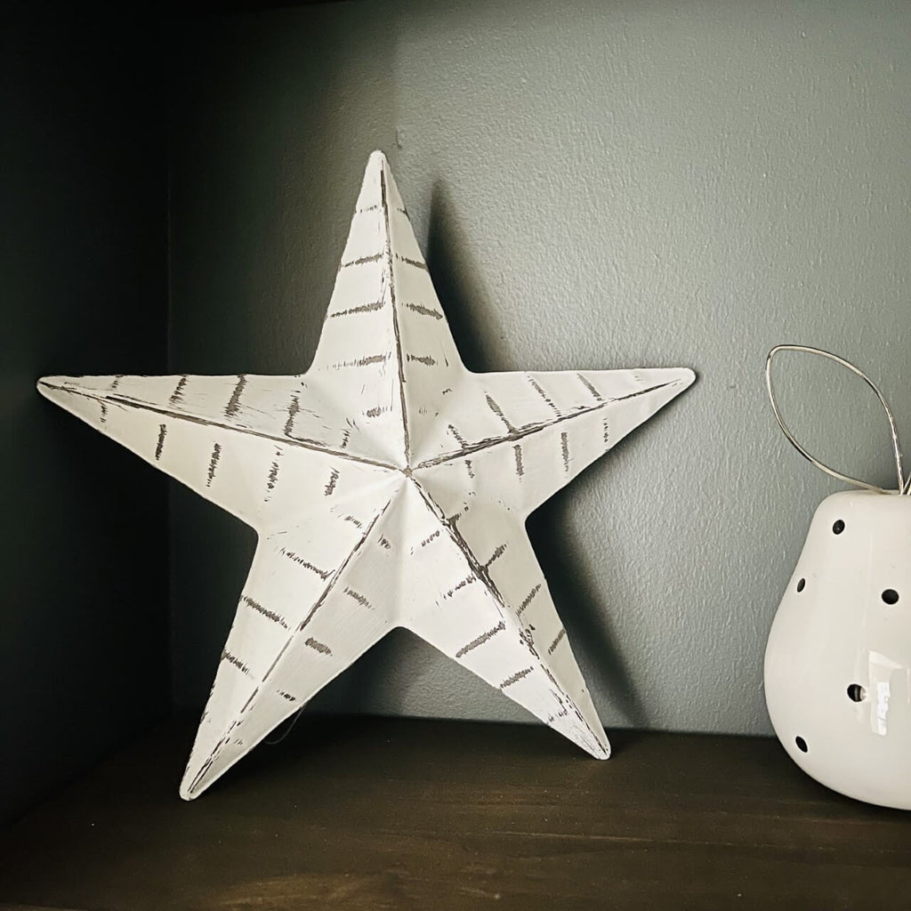 White Metal Barn Star | 20cm - Starburst Interiors Limited